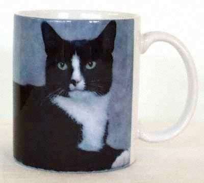 Kaffeebecher schwarz-weie Katze