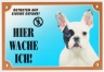 Wei-schwarze Franzsische Bulldogge Warnschild