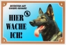 Grauer Schferhund Warnschild