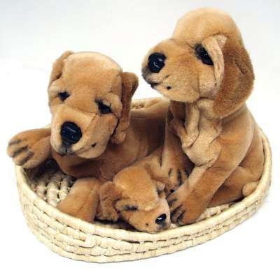 Plush Labrador Retriever Family, yellow