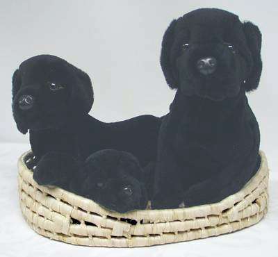 Plush Labrador Retriever Family, black