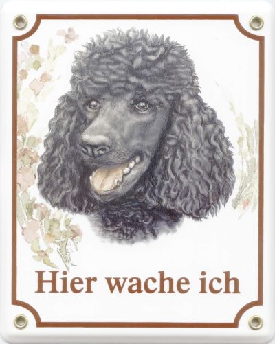 Pudel (schwarz) Emailleschild