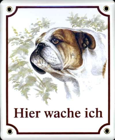 Bulldogge Emailschild