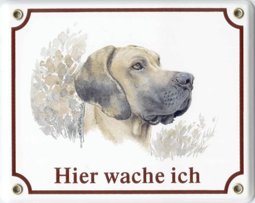 Dogge (unkupiert) Emailleschild