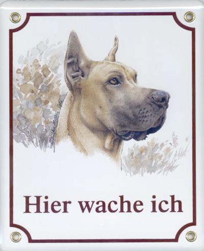 Dogge Emailschild